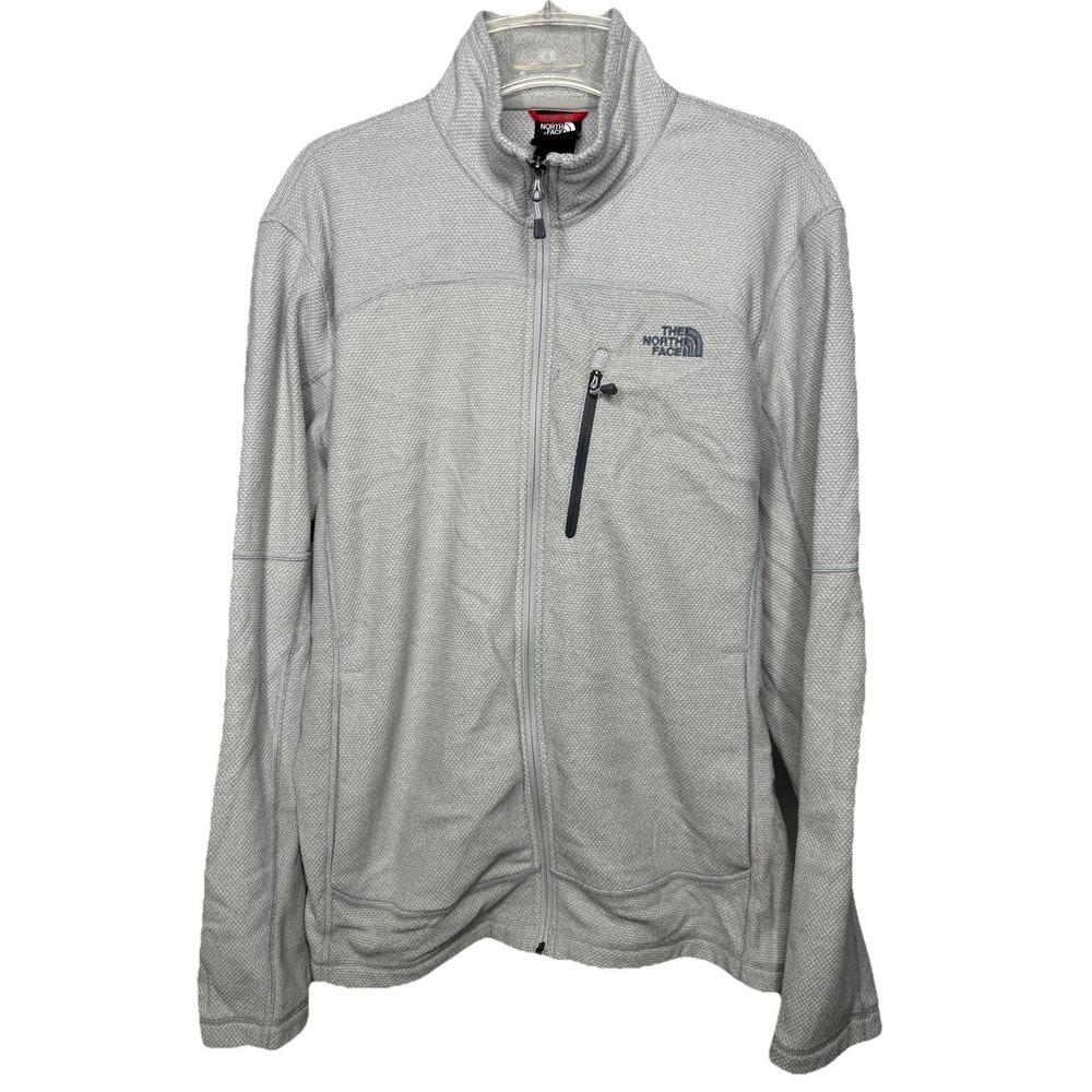 The North Face Men's Medium Gray Full Zip Fleece Jacket Outdoor Hiking‎